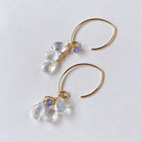 rainbow moonstone and tanzanite earrings