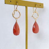 Rhodochrosite ring earrings from Peru 