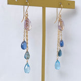 Ametrine and blue natural stone earrings 