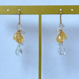 Green amethyst and heliodor bouquet earrings 