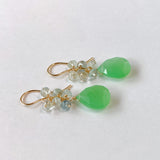 chrysoprase and aquamarine bouquet earrings 