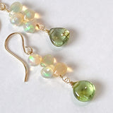 Rutile peridot and opal earrings