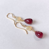 ruby and ethiopian opal earrings 