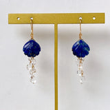 lapis lazuli and herkimer quartz earrings 