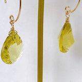 Large lemon quartz single earrings B 