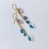 Ametrine and blue natural stone earrings 