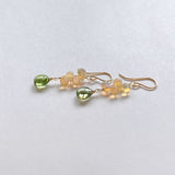 Rutile peridot and opal earrings