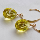 Large lemon quartz earrings A 