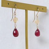 ruby and ethiopian opal earrings 