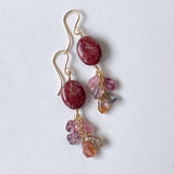 thulite and spinel earrings