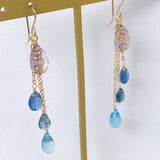 Ametrine and blue natural stone earrings 