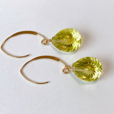 Large lemon quartz earrings A 