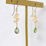 Rutile peridot and opal earrings