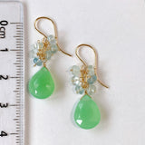 chrysoprase and aquamarine bouquet earrings 