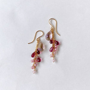 Ametrine, malaya garnet, and spinel earrings