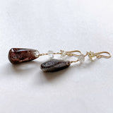 Large garden quartz and oil-in perkimer quartz earrings