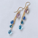 Ametrine and blue natural stone earrings 