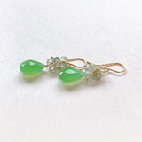 chrysoprase and aquamarine bouquet earrings 