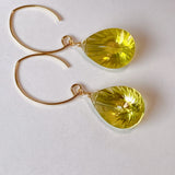 Large lemon quartz single earrings B 