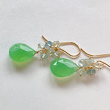 chrysoprase and aquamarine bouquet earrings 