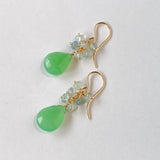 chrysoprase and aquamarine bouquet earrings 