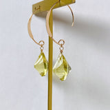 Large lemon quartz earrings A 