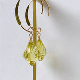 Large lemon quartz earrings A 