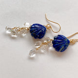 lapis lazuli and herkimer quartz earrings 