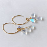 rainbow moonstone and tanzanite earrings