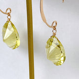 Large lemon quartz earrings A 