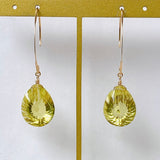 Large lemon quartz earrings A 