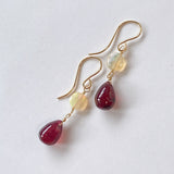 ruby and ethiopian opal earrings 