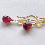 ruby and ethiopian opal earrings 