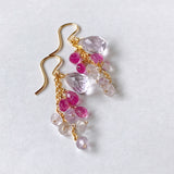 Pink amethyst, ruby, and ametrine Sharashara earrings