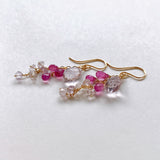 Pink amethyst, ruby, and ametrine Sharashara earrings