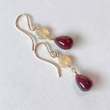 ruby and ethiopian opal earrings 