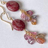 thulite and spinel earrings