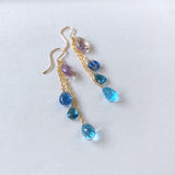 Ametrine and blue natural stone earrings 