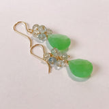 chrysoprase and aquamarine bouquet earrings 