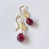 ruby and ethiopian opal earrings 