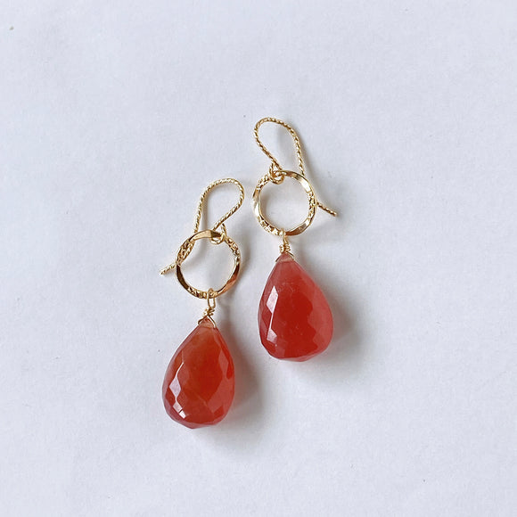 Rhodochrosite ring earrings from Peru 