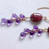 thulite and amethyst earrings