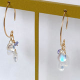 rainbow moonstone and tanzanite earrings