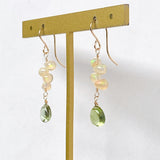 Rutile peridot and opal earrings