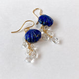 lapis lazuli and herkimer quartz earrings 