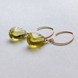 Large lemon quartz single earrings B 