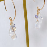 rainbow moonstone and tanzanite earrings