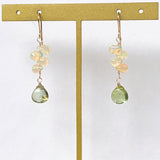 Rutile peridot and opal earrings