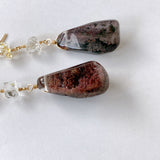 Large garden quartz and oil-in perkimer quartz earrings