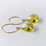 Large lemon quartz single earrings B 